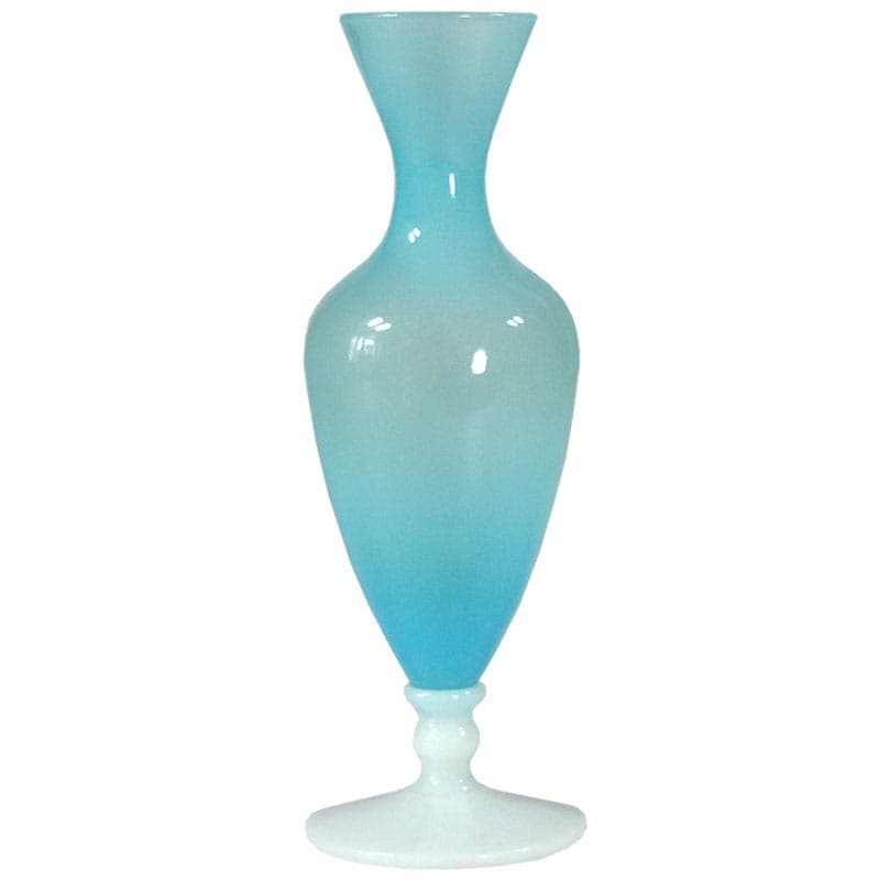 Wazon Opaline, niebieski biały, szkło, Włochy, lata 50. - 323303