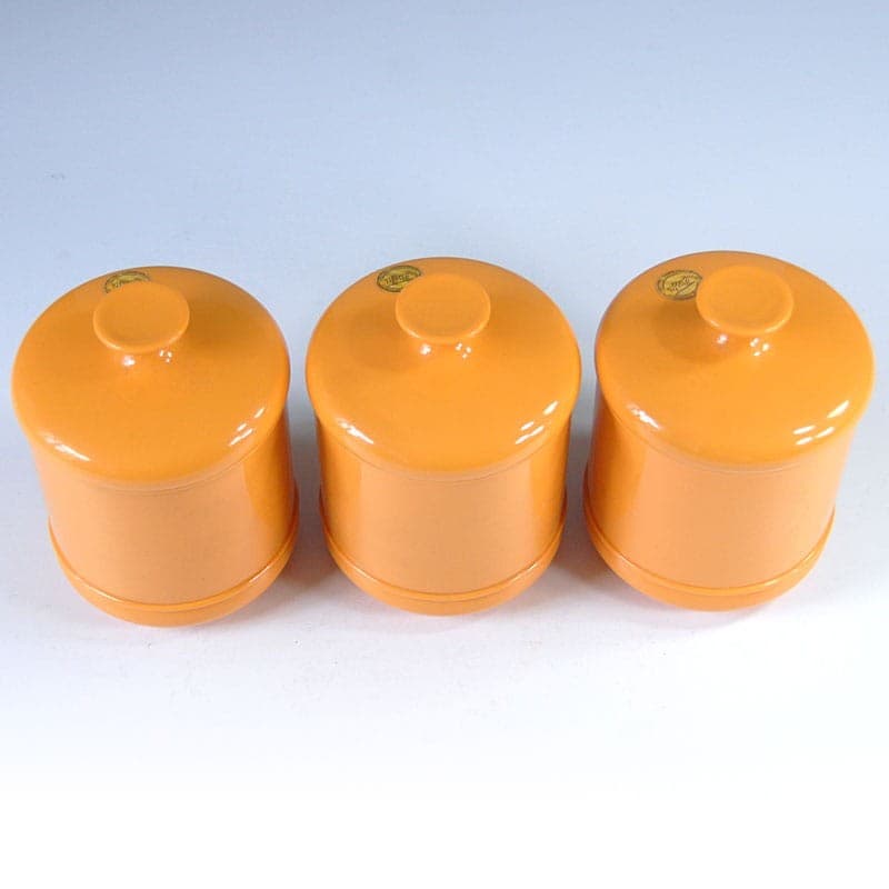 Set of containers Space Age, orange plastic, Emsa, Germany, 1970s. - 323254