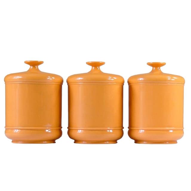 Set of containers Space Age, orange plastic, Emsa, Germany, 1970s. - DIMENSION