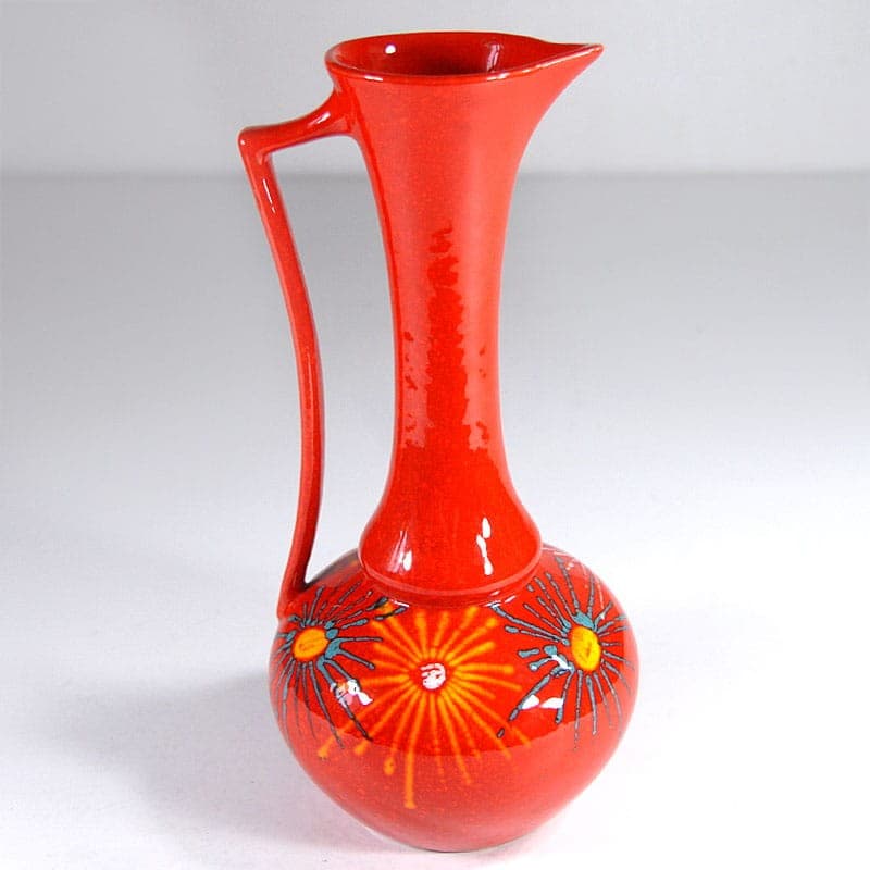 Ceramic Vase Red Multicolor, Bertoncello, Italy, 1970s. - 323229
