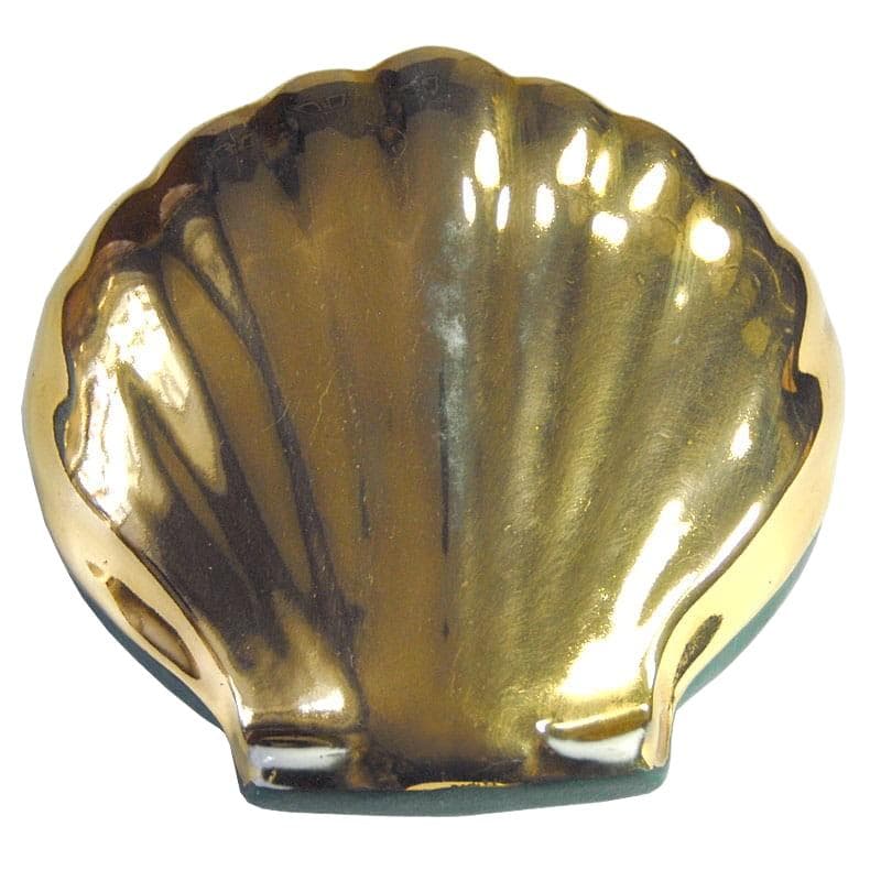 Decorative container, Limoges Montigny, gold green, gilded porcelain, France, 1960s.