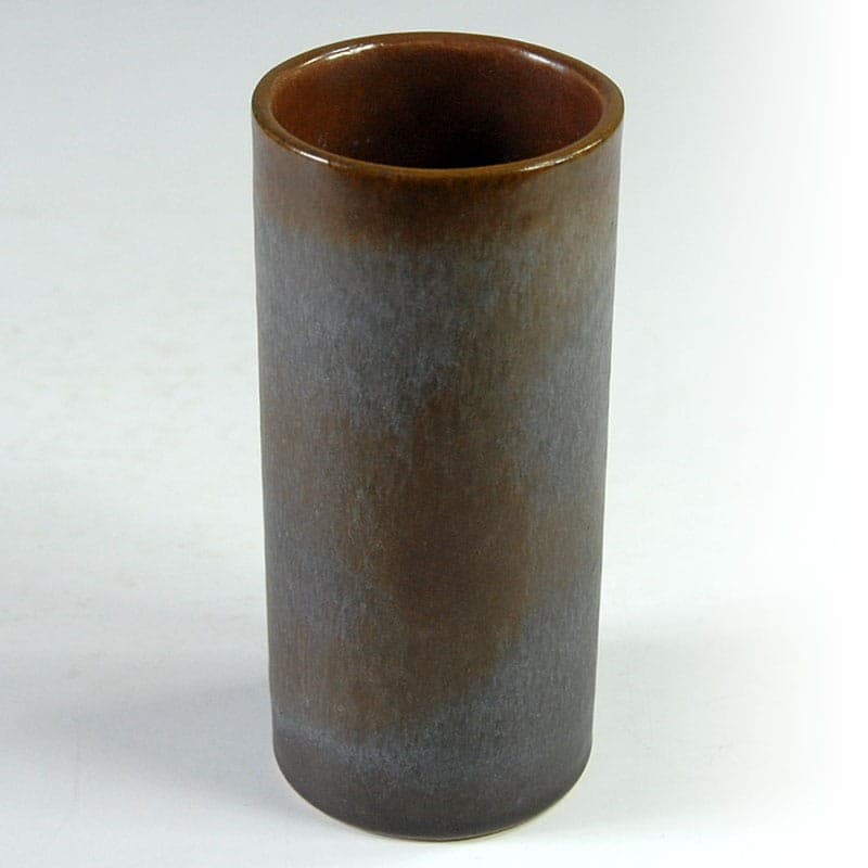 Wazon ceramiczny brązowy szaroniebieski, Strehla, Niemcy, lata 60. - 323196