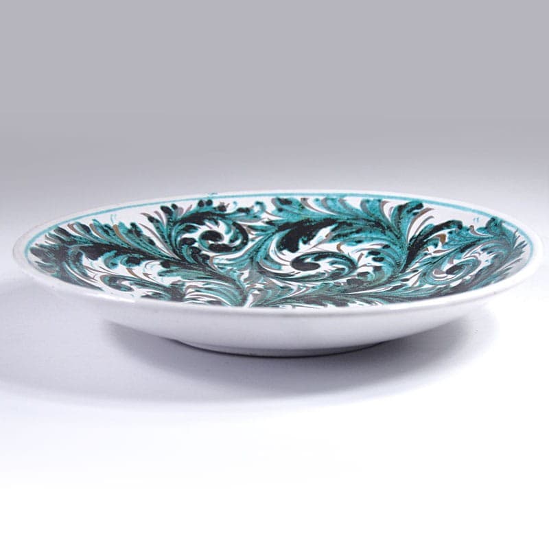 Patera ceramiczna niebieska zielona czarna złota, Włochy, lata 80. - 323173