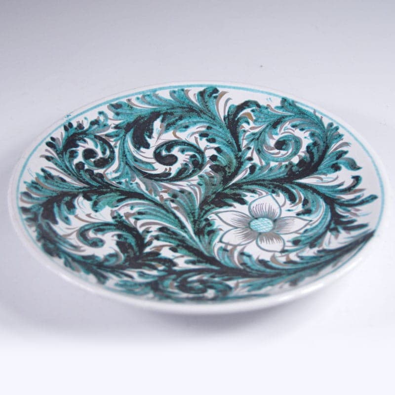Patera ceramiczna niebieska zielona czarna złota, Włochy, lata 80. - 323172