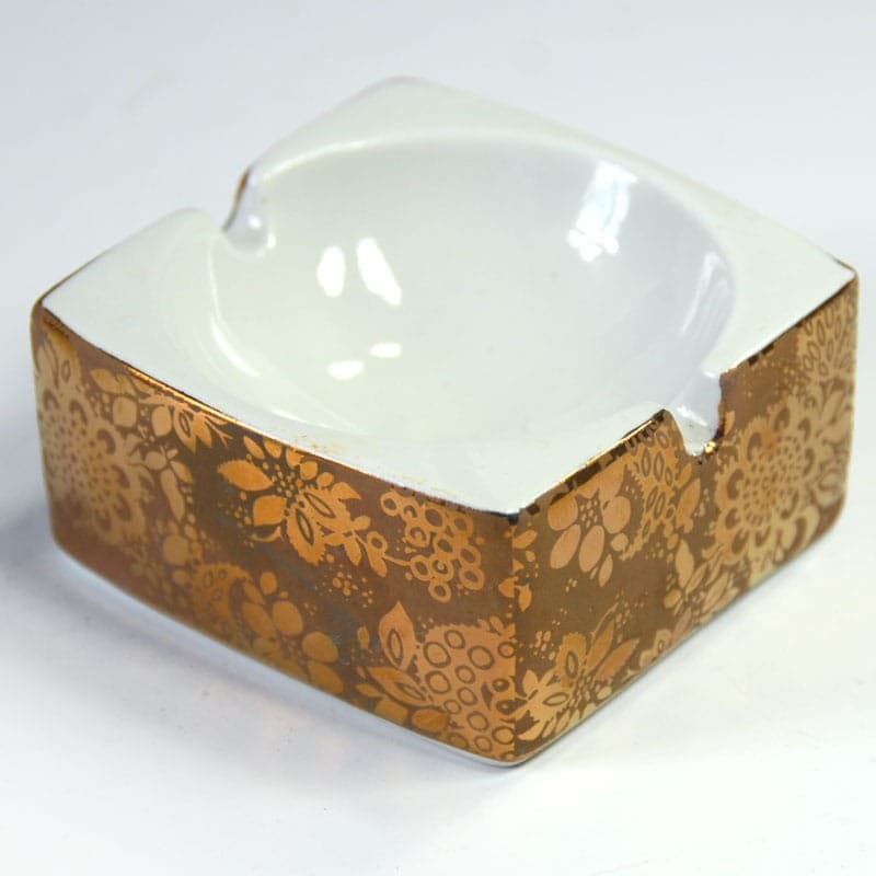 Popielniczka Kahla Atelier Design, porcelana biała złota, Niemcy, lata 90. - 323161