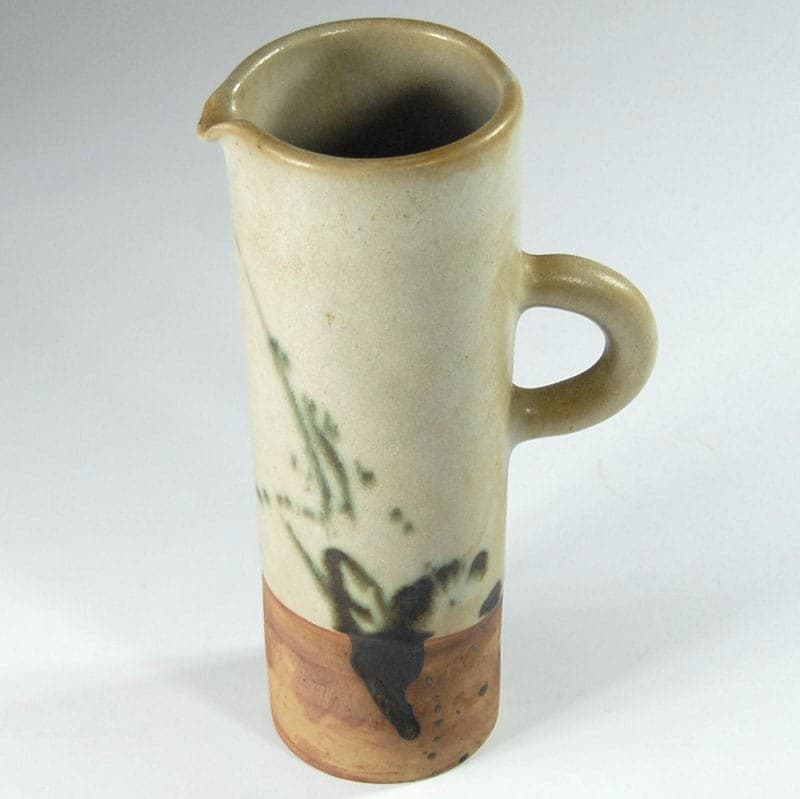 Dzban ceramiczny, beżowy brąz zielony czarny, ceramika, Dania, lata 60. - 323108