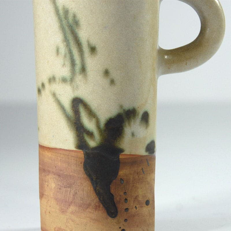 Dzban ceramiczny, beżowy brąz zielony czarny, ceramika, Dania, lata 60. - 323109