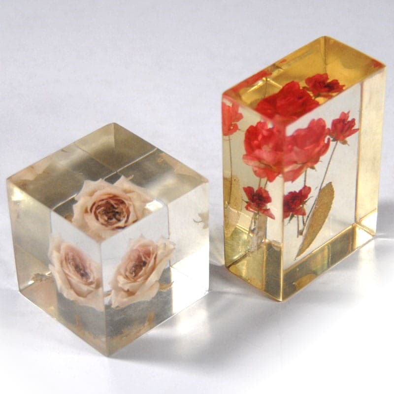 Pair of paperweights, transparent plexiglass, 1970s - 323076