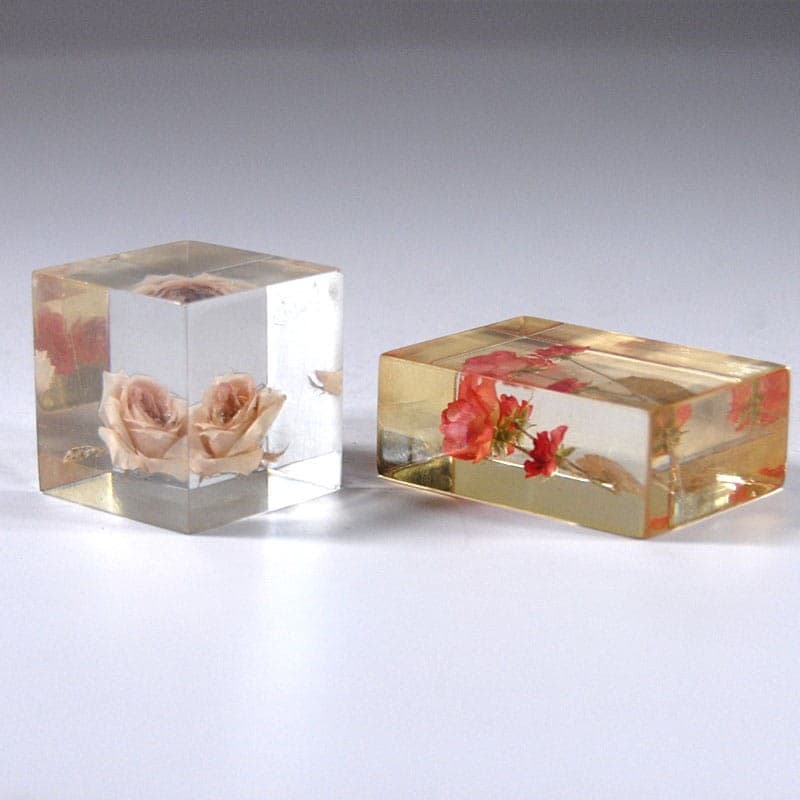Pair of paperweights, transparent plexiglass, 1970s - 323077