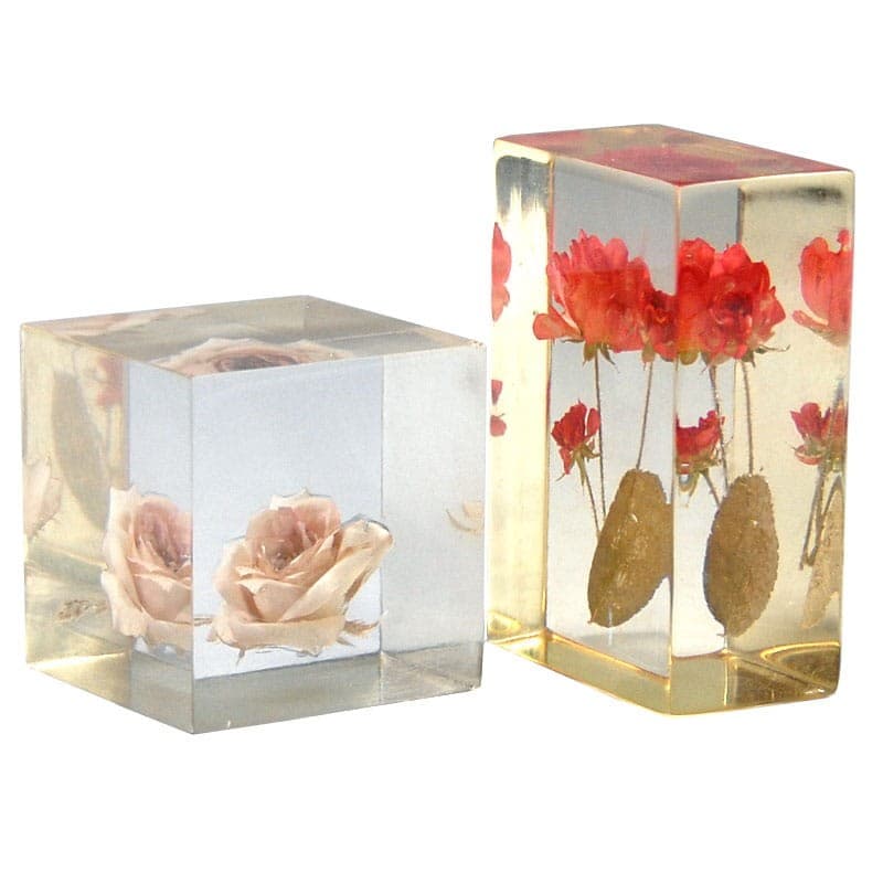 Pair of paperweights, transparent plexiglass, 1970s - 323078