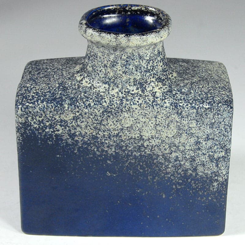 Wazon fat lava, niebieski biały szary, ceramika, Scheurich Keramik, Niemcy, lata 70. - 323048