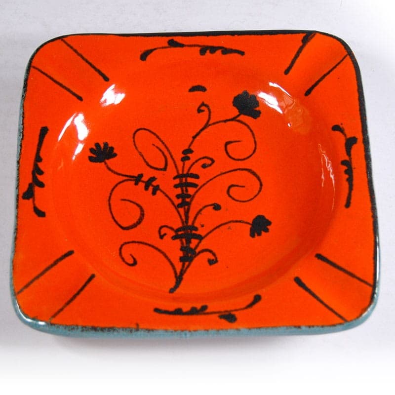 Popielnica, ceramika pomarańczowy, Włochy, lata 70. - 323008