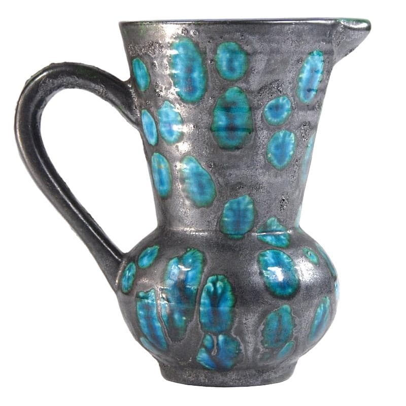 Wazon ceramiczny, szary niebieski multicolor, ceramika, Francja, lata 60.