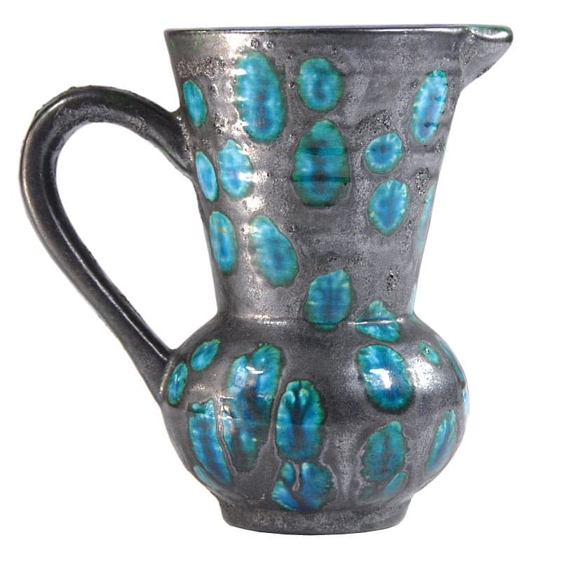 Wazon ceramiczny, szary niebieski multicolor, ceramika, Francja, lata 60. - 322841