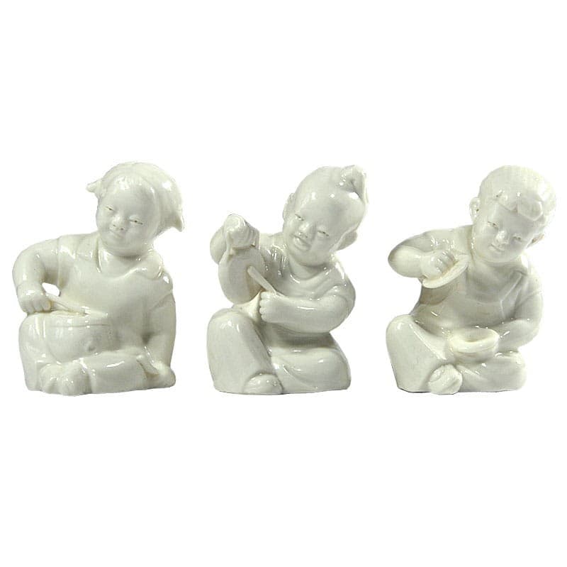 Set of three figurines, classic, cream porcelain, China, 1960s. - 320949