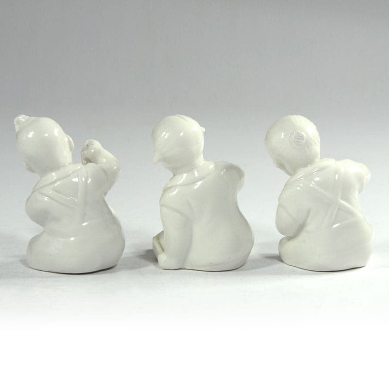 Set of three figurines, classic, cream porcelain, China, 1960s. - 320948