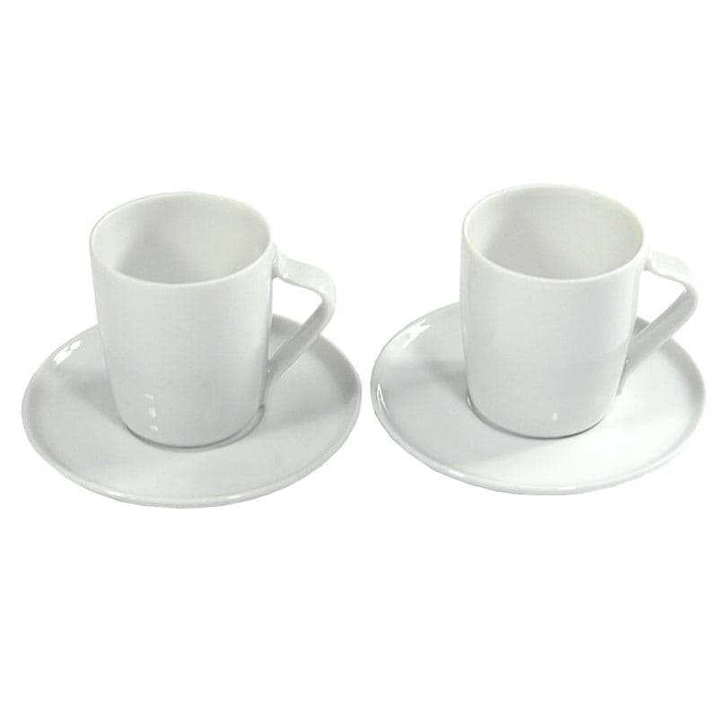 Para filiżanek kawowych, porcelana biała, Arzberg, Niemcy, lata 70.