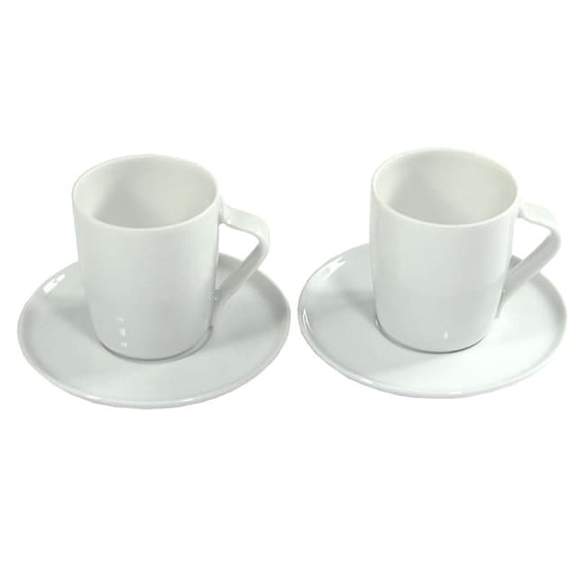 Para filiżanek kawowych, porcelana biała, Arzberg, Niemcy, lata 70. - WYMIARY