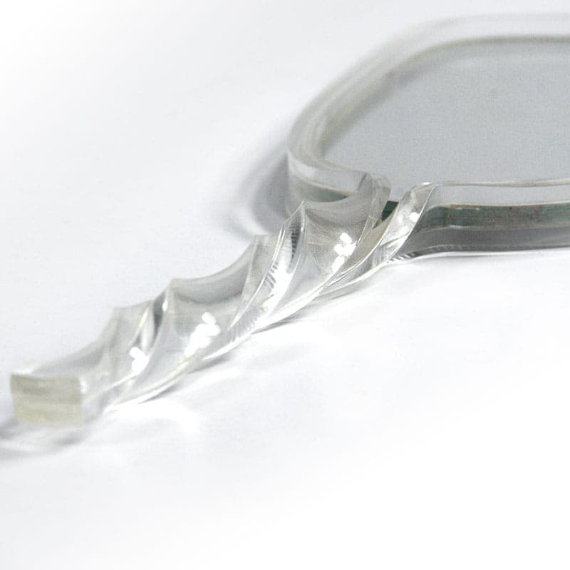 Hand Mirror, transparent acrylic glass, 1970s. - 320932