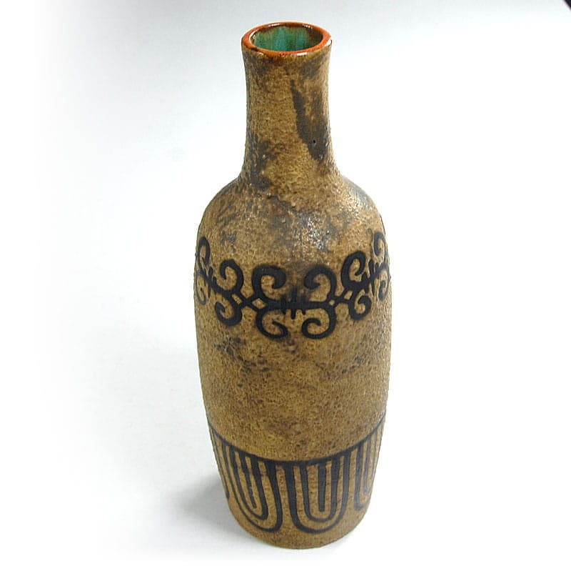 Wazon Antiqua, ceramika beżowy czarny, Ceramano, Niemcy, lata 60. - 320923