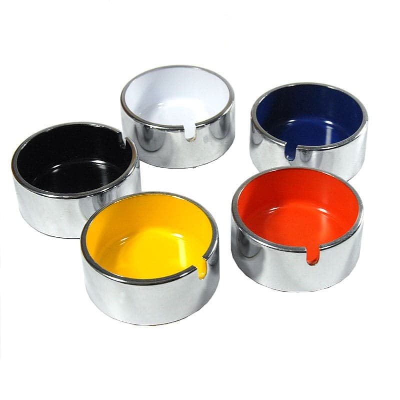 Zestaw popielniczek modułowych, styl Isamu Kenmochi, multicolor, plastik chromowany, lata 60. - 320905