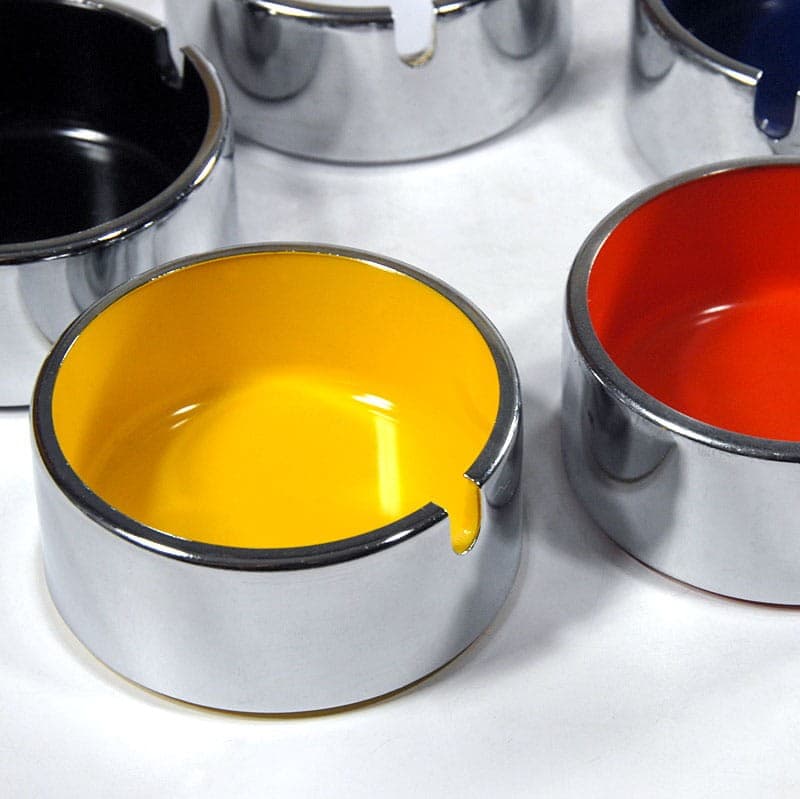 Zestaw popielniczek modułowych, styl Isamu Kenmochi, multicolor, plastik chromowany, lata 60. - 320903