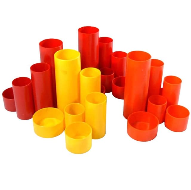 Set of desk organizers Space Age, yellow, orange, red, plastic, Germany, 1970s. - DIMENSION