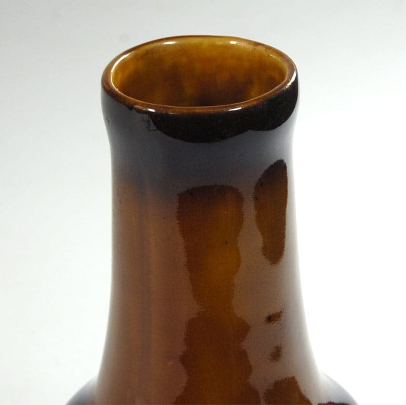 Wazon New Look, porcelit szkliwiony brązowy-czarny, Tułowice, Polska, lata 70. - 320363