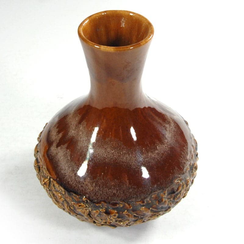 Wazon New Look, brązowy beżowy, ceramika, Polska, lata 70. - 320358