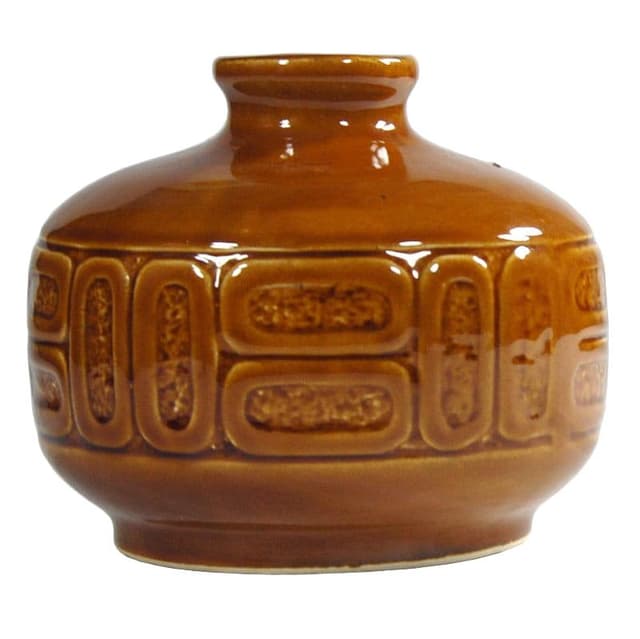 Wazon New Look, brązowy, porcelit, Bochnia, Polska, lata 70. - WYMIARY