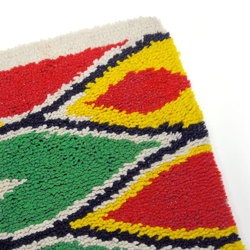 Rug Space Age, red, green, yellow, blue, white, 1980s, 140x70 cm - 320319