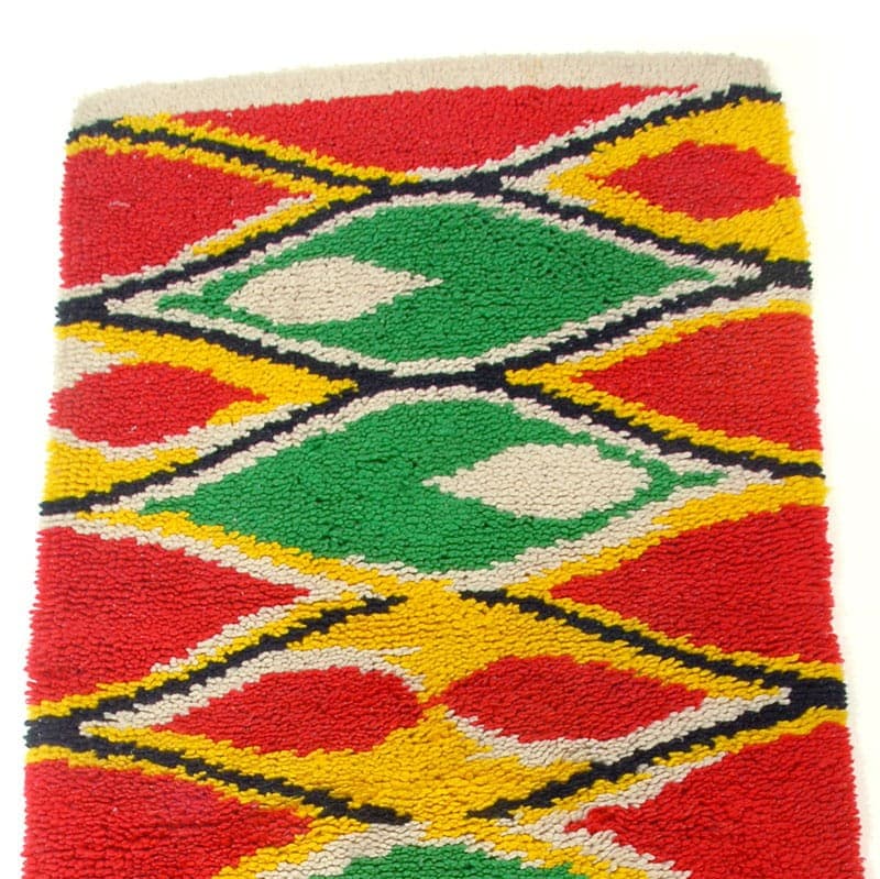 Rug Space Age, red, green, yellow, blue, white, 1980s, 140x70 cm - 320318