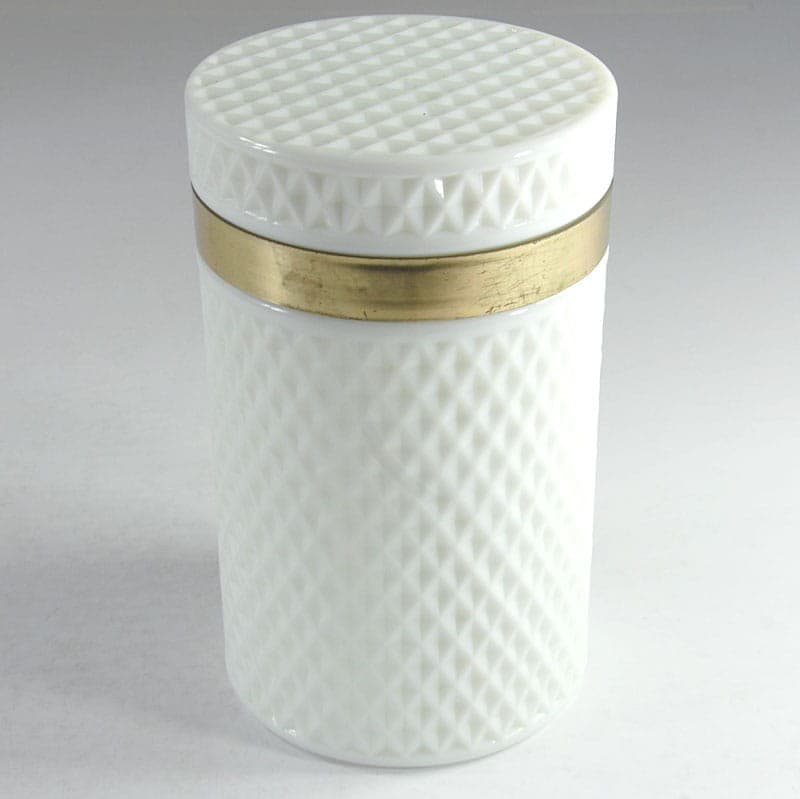 Glass container, white, glass, Belgium, 1970s. - 320262