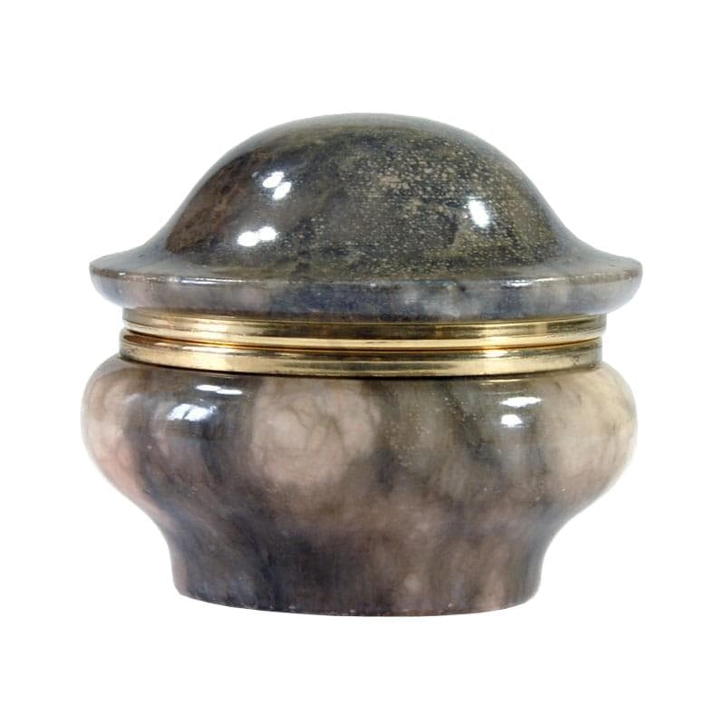Trinket box, grey marble, gold metal, Italy, 1960s.