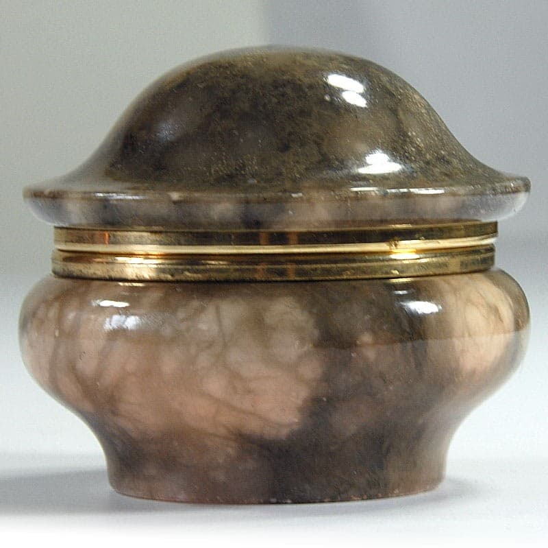 Trinket box, grey marble, gold metal, Italy, 1960s. - 320227