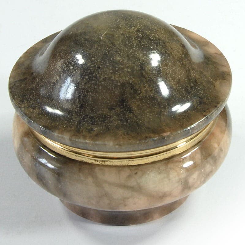 Trinket box, grey marble, gold metal, Italy, 1960s. - 320226