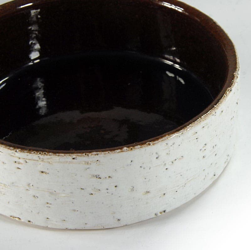 Misa ceramiczna, biała, brązowa, kamionka, minimalizm, Skandynawia, lata 70. - 320223