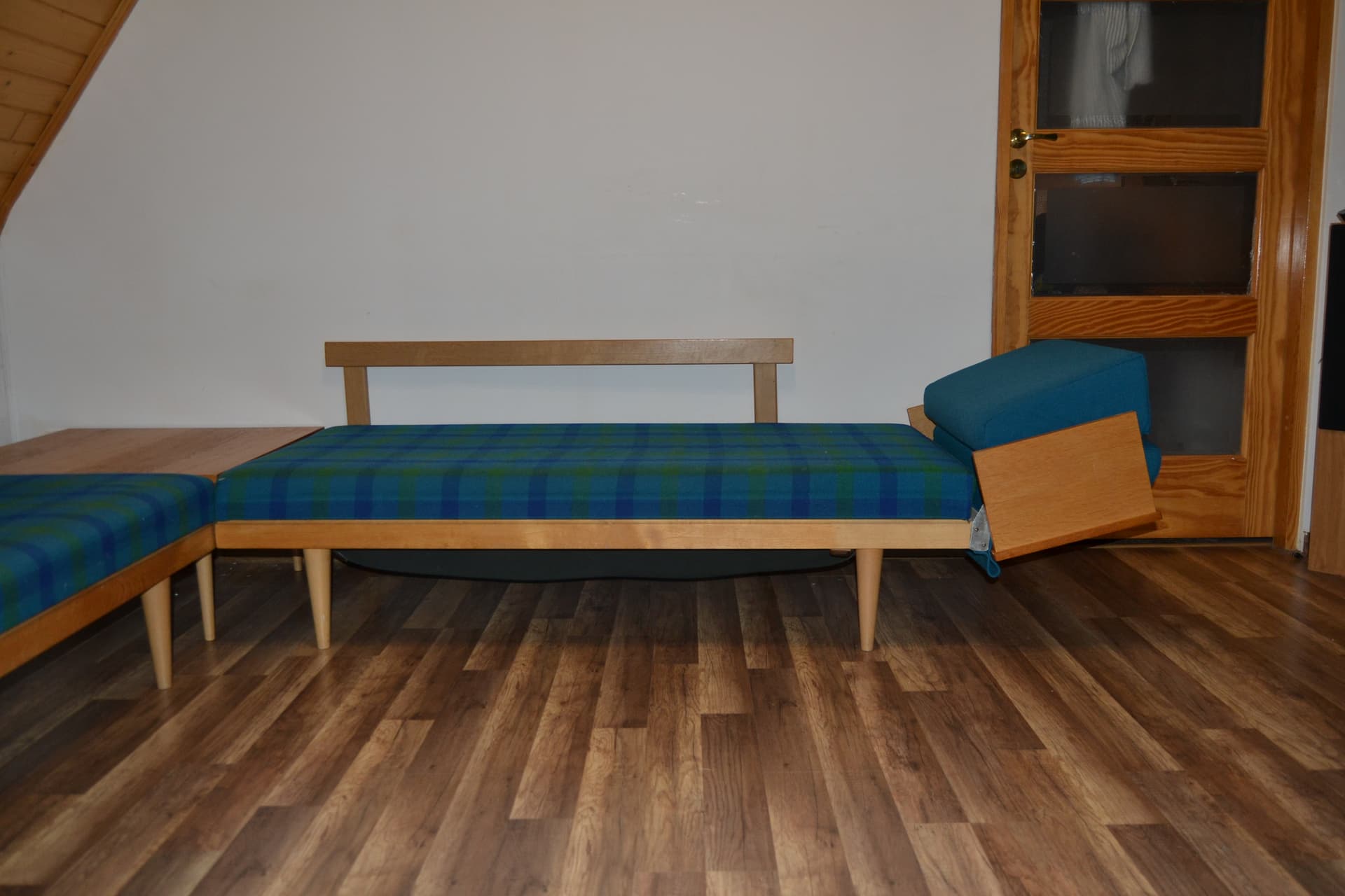 Zestaw wypoczynkowy Relling Vik i Relling, turkusowy, teak, proj. H. Vik, I. Relling, Norwegia, lata 70. - 79157