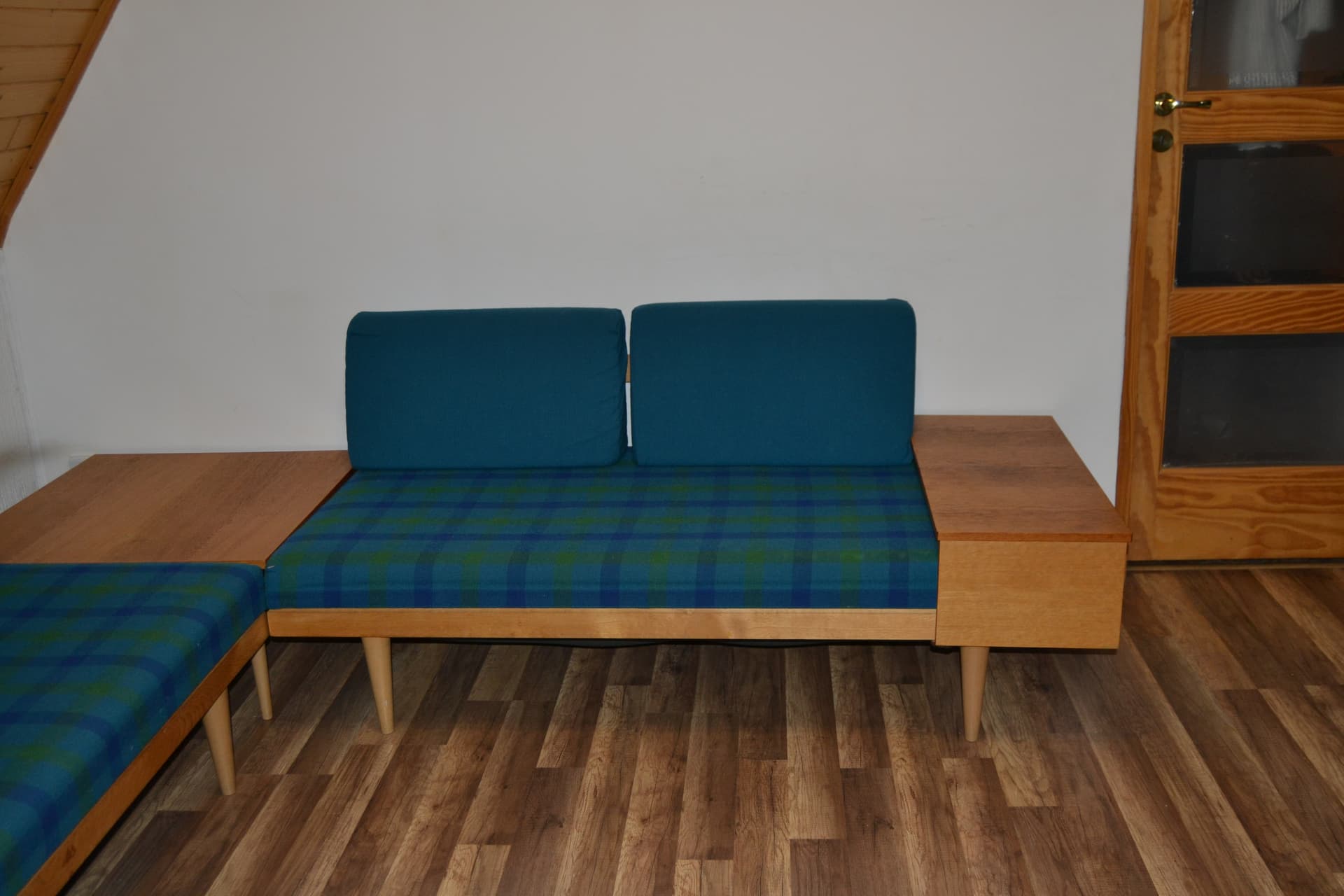 Zestaw wypoczynkowy Relling Vik i Relling, turkusowy, teak, proj. H. Vik, I. Relling, Norwegia, lata 70. - 79159