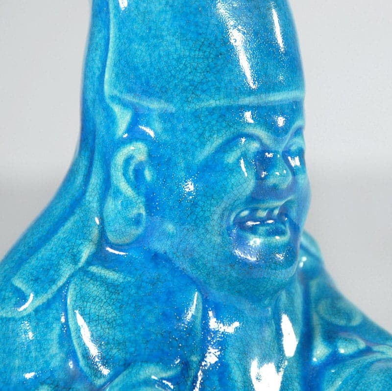 Monk figurine, turquoise ceramics, 1950s - 320163