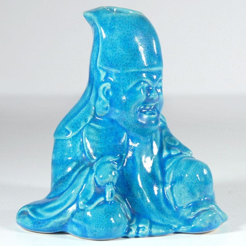 Monk figurine, turquoise ceramics, 1950s - 320162