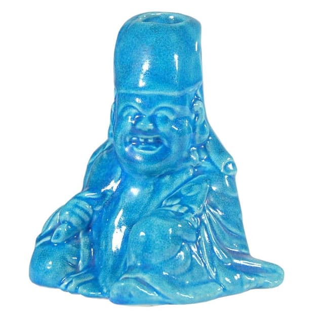 Monk figurine, turquoise ceramics, 1950s - DIMENSION