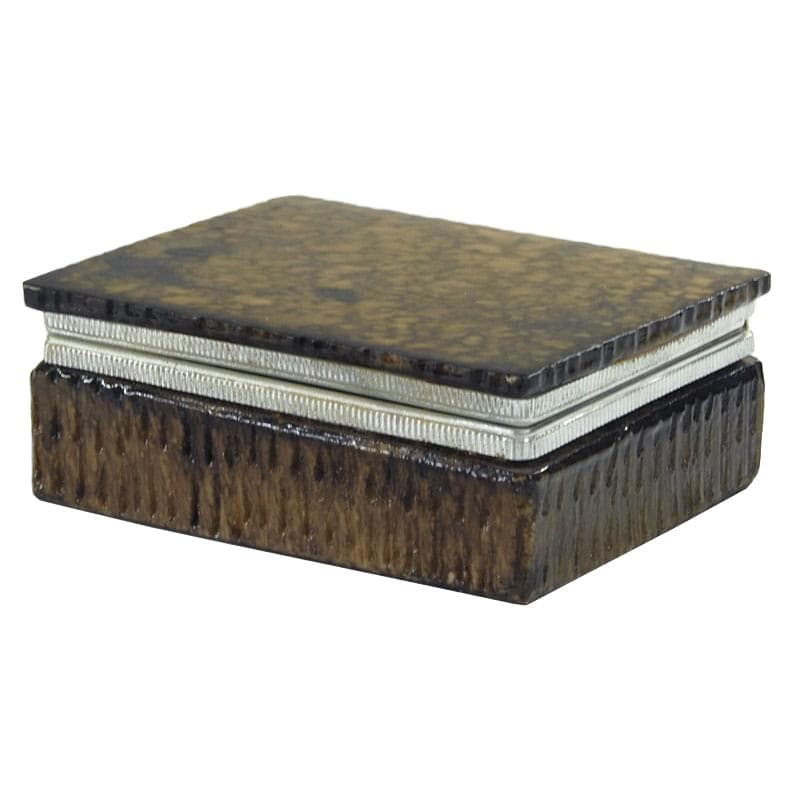 Box, olive-brown, plastic, Italy, 1970s.