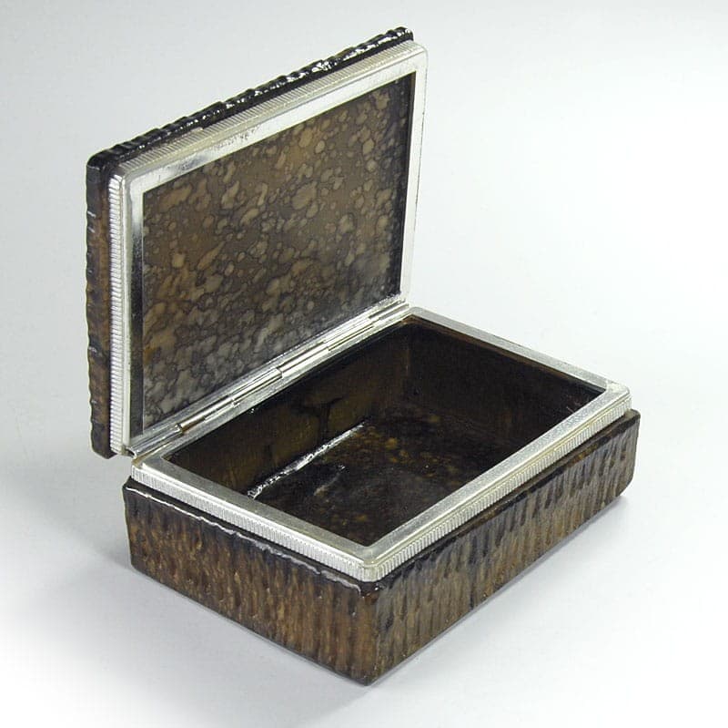 Box, olive-brown, plastic, Italy, 1970s. - 320147