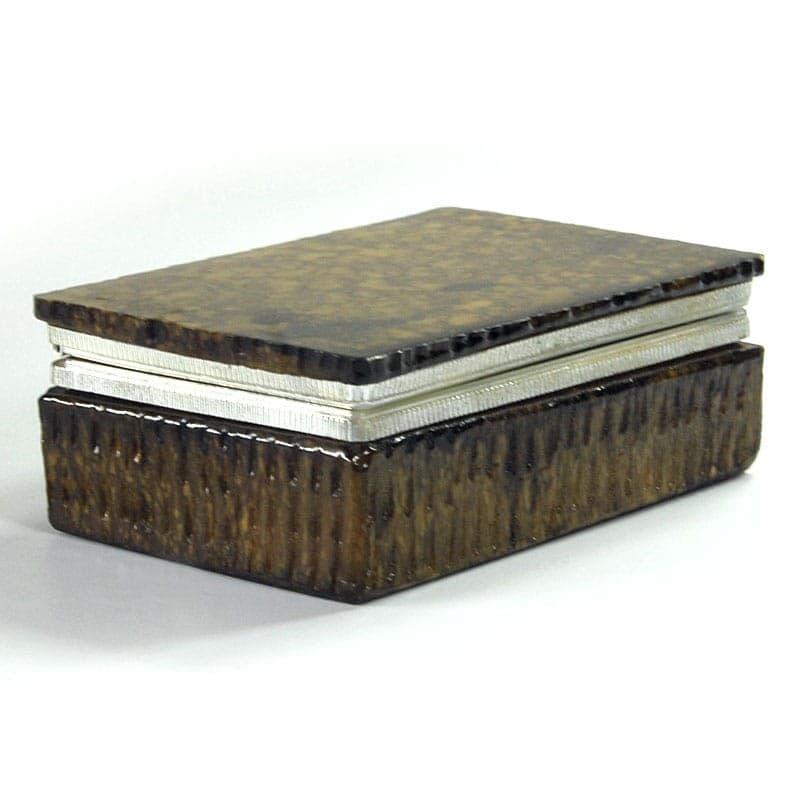 Box, olive-brown, plastic, Italy, 1970s. - 320146