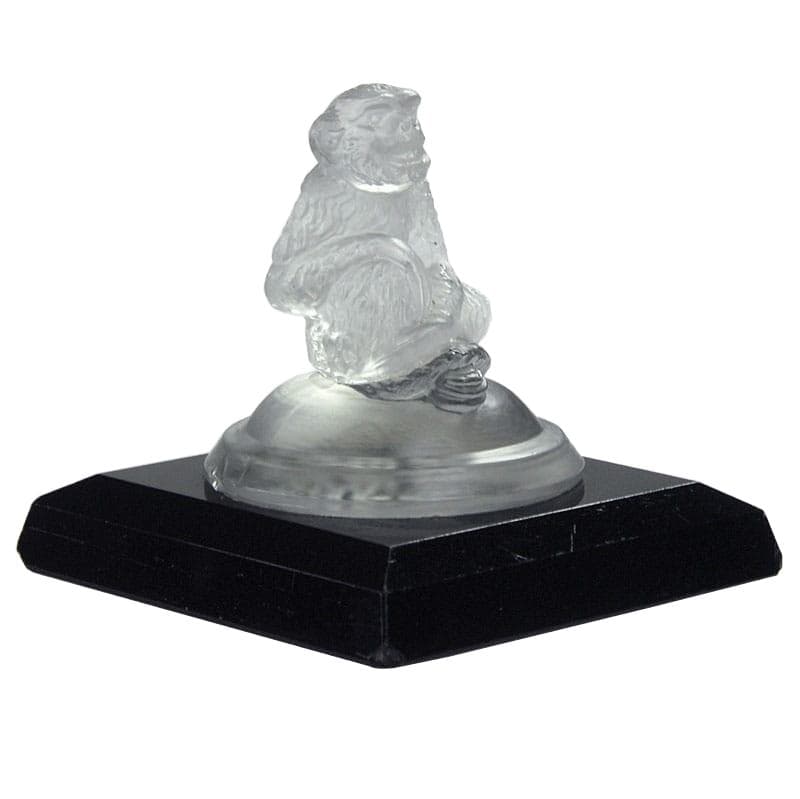 Monkey figurine, Art Deco, transparent black glass, 1940s.
