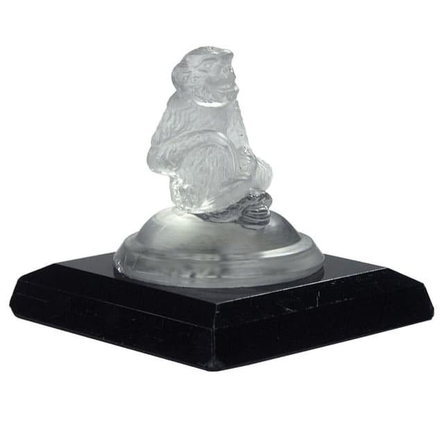Monkey figurine, Art Deco, transparent black glass, 1940s. - DIMENSION