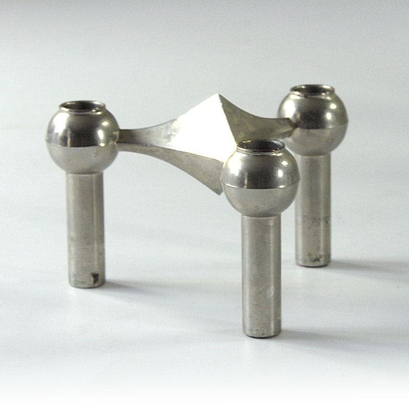 Świecznik modułowy, metal srebrny, proj. H. Nagel, W. Stoff, Niemcy, lata 60. - 319976