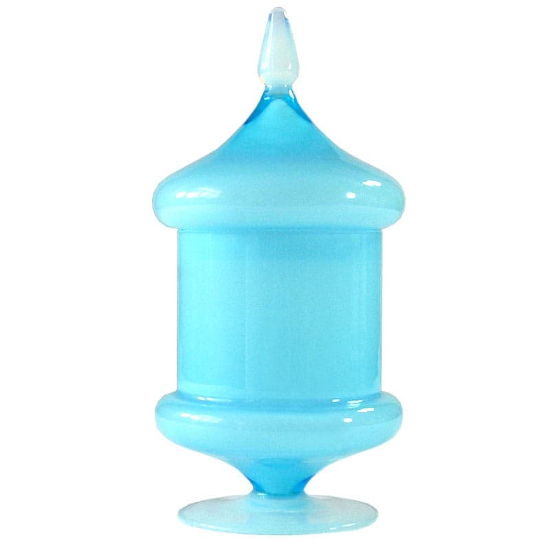 Container, Murano, blue white colored glass, Italy, 1960s. - 319974