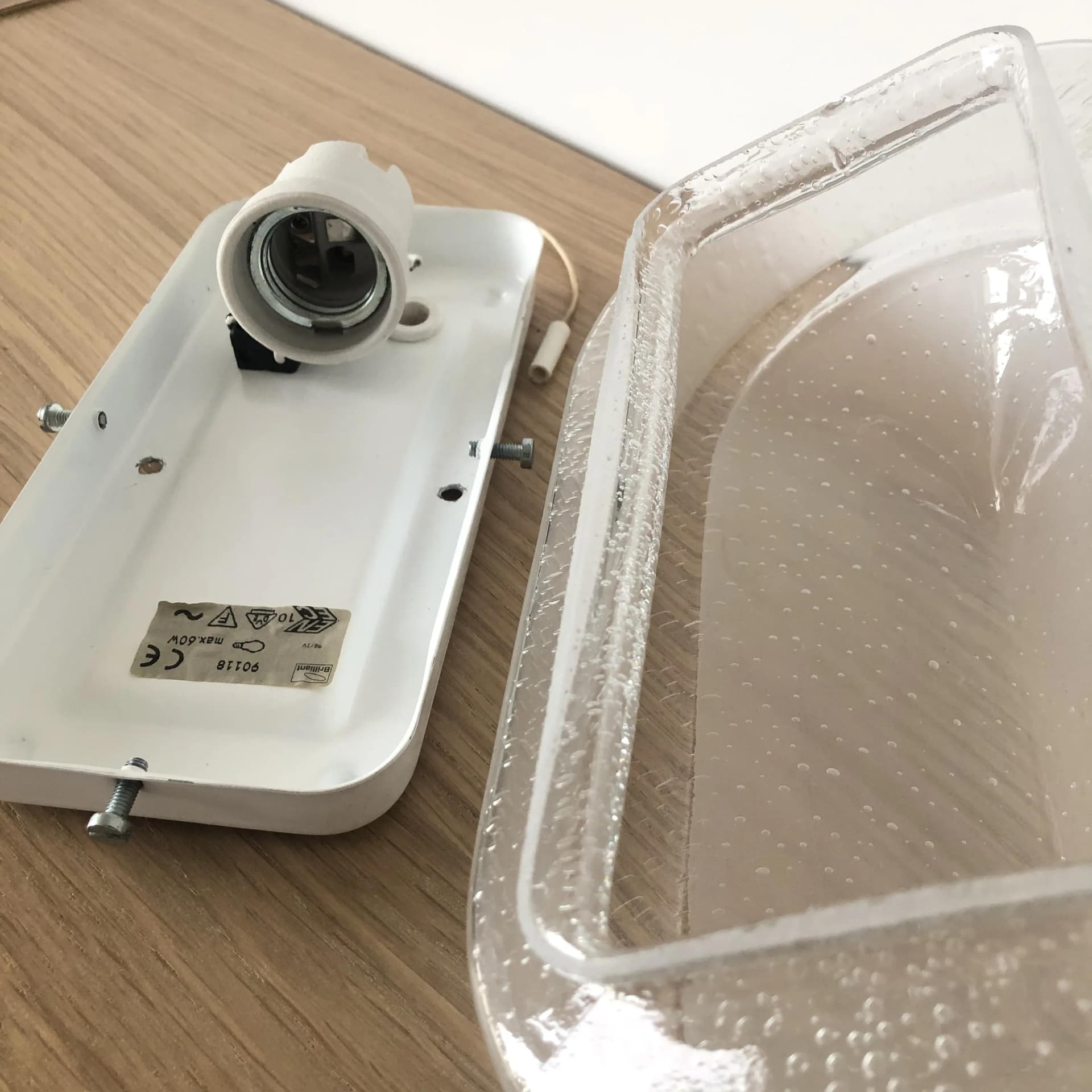 Kinkiet, stal biały, szkło biały, Brilliant Leuchten, Niemcy, lata 90. - 23895